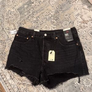 levi ’s 501 shorts black high waisted new with tags size 32